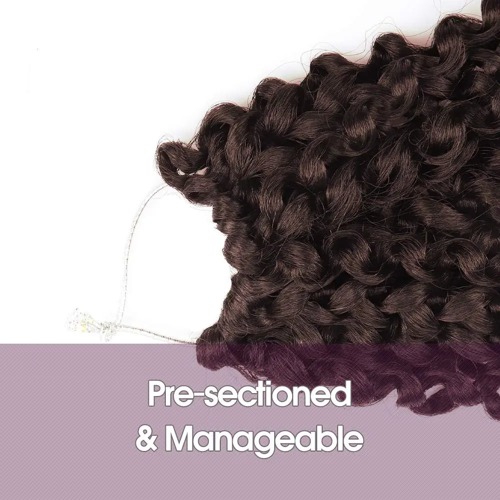 Clearance | TOYOTRESS Water Wave Passion Twist Hair 6/7 Packs - Ombre Orange Water Wave Crochet Braids Synthetic Braiding Hair Extensions Toyotress
